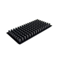 Plateau de semis en polystyrène PS carré à 128 alvéoles, profondeur 48 mm, pour herbes, fleurs et légumes-feuilles, format 1020, vente en gros