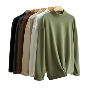 Maglietta <span class=keywords><strong>termica</strong></span> da <span class=keywords><strong>uomo</strong></span> a maniche lunghe invernale mezza dolcevita Double-face canottiera in velluto tinta unita - Product Image 1