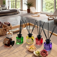 Diffuseur de parfum en verre personnalisé de 120 ml à la gardénia pour la maison, étiquette privée, diffuseur de parfum de luxe à roseaux, bricolage, parfum longue durée