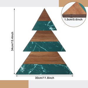 Bandeja para Cortar Charcutería, Diseño Elegante, Ecológica, Duradera, de Mármol Verde y Madera de <span class=keywords><strong>Acacia</strong></span>, en Forma de Árbol de Navidad, 1.5 cm de Grosor, para Queso - Product Image 2
