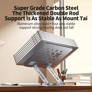 Dual Rotary Shaft Fully Foldable Metal <b>Tablet</b> Holder 360 Rotating Base Stable Support Universal Notebook Desktop <b>Stand</b> - Product Image 6