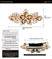 Barrette à cheveux en strass, clip à ressort automatique, accessoire pour cheveux pour femmes et filles, maintien antidérapant pour cheveux épais ou fins