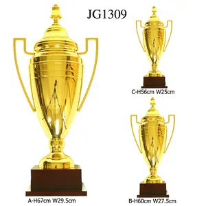 Soccer football trophy awards, big metal trophies, gold plated sports trophy