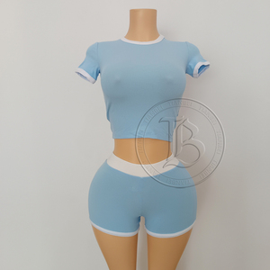 Completo Estivo <span class=keywords><strong>Donna</strong></span> 2026: Nuovo Arrivo Set Due Pezzi con Pantaloncini e Maglia a Maniche Corte, Vestibilità Aderente, Ideale per Ragazze Alte - Tuta Sportiva Estiva - Product Image 2