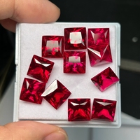 Batu Permata Ruby Merah Darah Merpati Potongan Princess 2-10mm Hasil Laboratorium Batu Safir Biru Royal