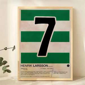 Affiche rétro de numéros de maillots de footballeurs célèbres, tableau sur toile, peinture murale de sport de <span class=keywords><strong>football</strong></span>, décoration intérieure, impression pour salon - Product Image 5