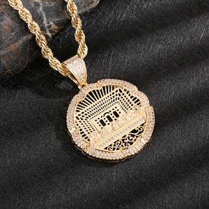 Vendita calda americana Hip Hop 14k placcato oro <span class=keywords><strong>Il</strong></span> Cenacolo l'ultima cena zircone ciondoli e collane in rame - Product Image 4
