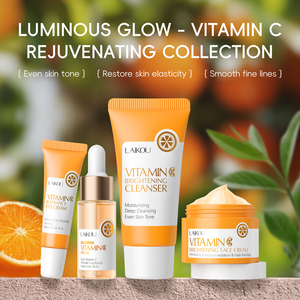 Laikou, 4 Uds., conjunto de cuidado de la piel Natural con vitamina C Vit C 20%, suministros para Spa Facial, caja de regalo de crema de colección rejuvenecedora con brillo luminoso - Product Image 1
