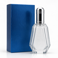 Flacon de parfum vide en verre 50 ml, forme goutte d'eau, bouchon argenté, atomiseur de luxe rechargeable, vente en gros, logo personnalisé