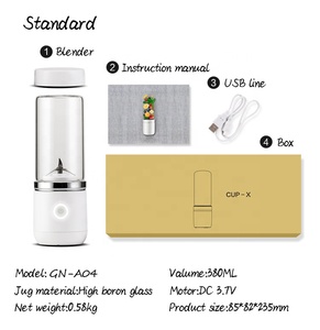 Custom Logo Hand Battery Fresh Rechargeable Personal Usb Small Machine Electric Portable Mini Fruit <strong>Juicer</strong> Blender Mixer - Product Image 4