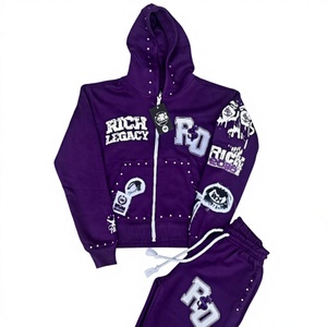 Conjunto Deportivo Personalizado GENERSA SPORTS Unisex Morado con Capucha, Transpirable, de Felpa de Algodón, Diseño 2 en 1, Cierre con Cordón, Bolsillos Laterales - Product Image 1