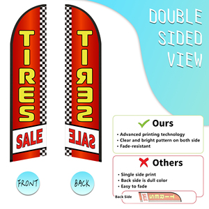 2.5*11.5 FT TIRES SALE High Quality Custom Feather <b>Flags</b> Beach <b>Flag</b> for Beach Party and Advertising Promotions - Product Image 2