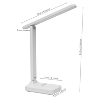Lampe de bureau LED pliable rechargeable, lampe de table de protection des yeux pour la lecture et le bureau, lumière de lecture portable blanche