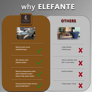 Bureau de luxe Elefante en cuir et marbre pour la maison et le bureau - Product Image 2