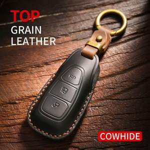 Funda de cuero para llaves de coche, estilo vintage, adecuada para llaves de Ford Focus, protector de llaves de cuero genuino cosido a mano - Product Image 2