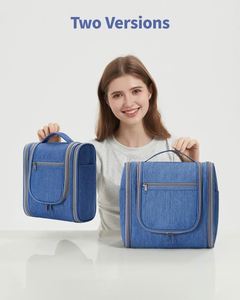 Sac de toilette de voyage bleu marine pour femmes et hommes, 6 compartiments organisateurs, sac de rangement pour maquillage - Product Image 6