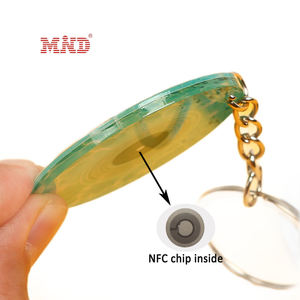 공장 가격 RFID NFC 블랙 비닐 레코드 키링 음악 키체인 미니 CD 앨범 NFC 키체인 - Product Image 3
