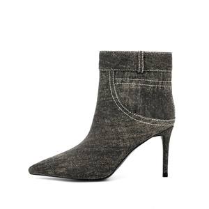 <span class=keywords><strong>Bottes</strong></span> Femme automne hiver <span class=keywords><strong>Bottes</strong></span> de cow-girl à bout pointu talons aiguilles robe élégante <span class=keywords><strong>Bottes</strong></span> courtes femmes bottines en Denim - Product Image 1