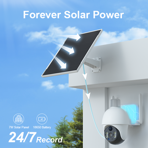 Điện thoại kết nối ứng dụng điều khiển từ xa 3MP năng lượng mặt trời 4 gam máy ảnh 24/7 ghi lại ngoài trời ánh sáng sao đầy đủ màu sắc hình ảnh CCTV <span class=keywords><strong>Camera</strong></span> An Ninh - Product Image 2