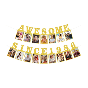Superbe Bannière Photo en Papier Pailleté depuis 1986 pour Célébration du 40e Anniversaire – Décorations et Accessoires pour Fête d'Anniversaire – Lot de Décoration en Gros - Product Image 2