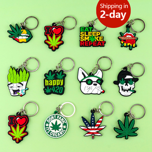 Phổ Biến Tùy Chỉnh PVC Keychain Lá Hình Dạng Vòng Chìa Khóa Sáng Tạo Màu Xanh Lá Cây Nhà Máy Môi Thiết Kế Chủ Chìa Khóa Phù Hợp Với Người Đàn Ông Phụ Nữ Túi Chìa Khóa Xe Đính - Product Image 1