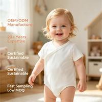 Vêtements pour bébé personnalisés, combinaison kimono en coton à manches courtes, fermeture latérale, barboteuses pour bébé