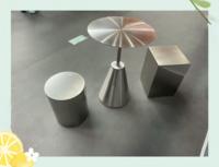 Tables de salle à manger et de café rondes en acier inoxydable, modernes, écologiques, résistantes à l'eau, pour cafés, restaurants, pâtisseries