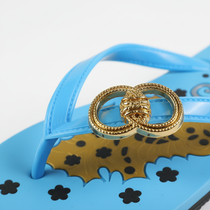 Tongs à fleurs pour femmes avec logo personnalisé, sandales d'été à bout ouvert antidérapantes, chaussures décontractées de plage - Product Image 4