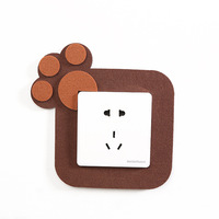 Housse de protection pour les interrupteurs muraux, existe en noir et en feutre, sans collage, design créatif, dessin animé, pour les prises décoratives