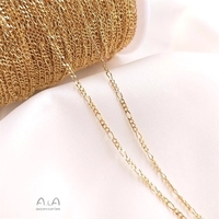 Chaîne DIY en gros plaquée or 14 carats, haute résistance à la décoloration, accessoire de connexion pour collier en forme de nuage et de 8