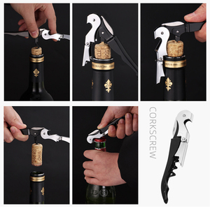 KASTWAVE Tire-bouchon de Sommelier Professionnel en Acier Inoxydable Robuste, Décapsuleur et Coupe-capsule, Lot de 2 Ouvre-bouteilles Portables pour Barman - Product Image 6