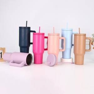 Vaso Térmico Popular de Acero Inoxidable de 40 oz con Asa, Taza de Viaje para Café con Aislamiento al Vacío de Doble Pared y Pajita - Product Image 1