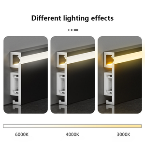 <span class=keywords><strong>Plinthe</strong></span> LED décorative en aluminium 60/80mm, éclairage LED intégré, échantillon gratuit, pour hôpitaux et villas - Product Image 5