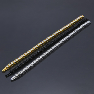 Pulsera de cadena de tenis con diamantes de imitación de una sola fila para hombre, accesorio de mano moderno y a la moda - Product Image 6