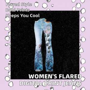 <span class=keywords><strong>Jean</strong></span> en denim 100 % coton pour <span class=keywords><strong>femme</strong></span>, coupe bootcut, <span class=keywords><strong>taille</strong></span> <span class=keywords><strong>basse</strong></span>, respirant, 2 poches, imprimé numérique, longueur intégrale – Meilleures ventes, style mignon et doux - Product Image 2