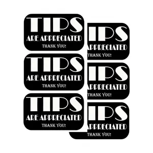 Tipping Sign Stickers Decals for Musicians Rideshare Driver Tip Jar for Money Cash Box Tip Bucket
