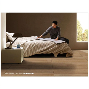 Carreaux de sol en porcelaine aspect bois brillant gris clair 600x1200mm, épaisseur 10mm, Inde, économiques, avec bord arrondi pour escaliers - Product Image 2