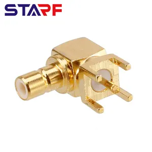 Connector Pcb RF Coaxial Connector SMB PCB End Launch Plug 90 Degree Through Hole Bulkhead Solder SMB Right Angle Jack