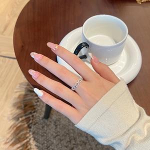 Dylam Fine Top Jewelry S925 Cadena <span class=keywords><strong>de</strong></span> eslabones cubanos <span class=keywords><strong>de</strong></span> plata Trabajo abierto Único D VVS1 Moissanite Piedras Joyería Anillos <span class=keywords><strong>de</strong></span> promesa nupcial - Product Image 4