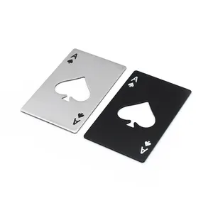 Personalized Stainless Steel Bottle Opener Metal Poker Card Beer Can Opener With Custom LOGO