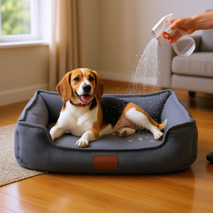 Ensemble de lit pour chien fabriqué en Espagne, hydrofuge et facile à nettoyer, rempli de fibres vierges pour un confort tout au long de l'année - Product Image 2