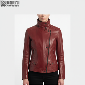 Último diseño moda mujer moda chaqueta precio al por mayor mujeres cuero moda chaquetas señoras chaqueta de cuero personalizado - Product Image 1