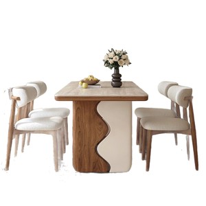 Dongshi <b>Solid</b> <b>Wood</b> Dining <b>Table</b> Rectangle Stable Combination Furniture For Home Use - Product Image 5