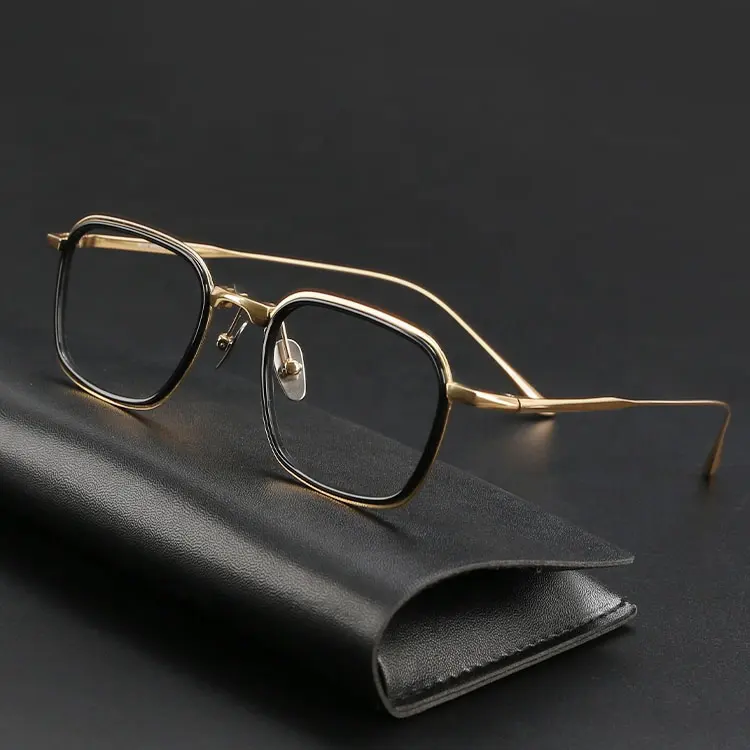 Luxury Japan Man Rectangular Titanium Frame Glasses Optical Eyeglass Eyewear Online Suppliers of Spectacles Frames