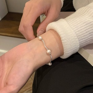 Pulsera de perlas de Plata de Ley 925, diseño de nicho, brazalete BFF de lujo, regalo sofisticado para novia, joyería llamativa - Product Image 5