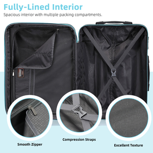 Factory Trolley Travel <strong>Suitcase</strong> Luggage Gradient <strong>Blue</strong> Travel Bags Luggage 6 Set Cotton Candy Lightweight <strong>Suitcase</strong> for Women - Product Image 4