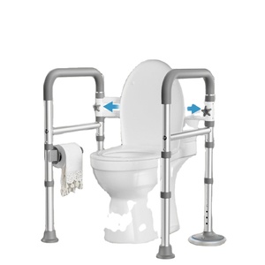 <strong>Raised</strong> <strong>Toilet</strong> <strong>Seat</strong> <strong>with</strong> <strong>Handles</strong> for Elderly - <strong>Toilet</strong> <strong>Seat</strong> Risers for Seniors <strong>with</strong> Adjustable Padded Arms - Product Image 1