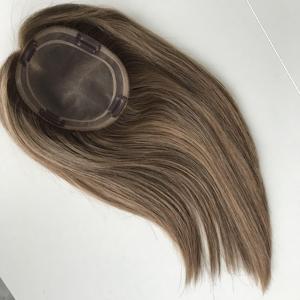 Fábrica de Pelucas Koshe en China, Cabello Humano Virgen Europeo <span class=keywords><strong>Rubio</strong></span> de Alta Calidad en Stock para Mujeres Blancas, Mono Jewish Topper - Product Image 1