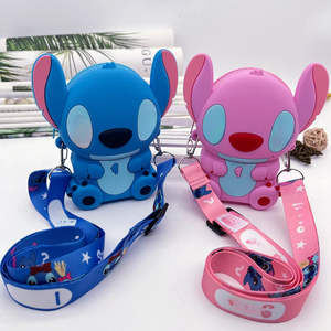 Monedero de goma para niños, bolso de hombro infantil para niñas con figura de Stitch, bolsos de peluche bonitos para niños, bolsos pequeños - Product Image 1