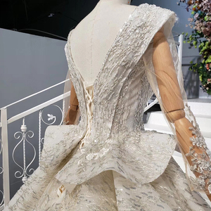 HTL855 Jancember v Neck Long Train Heavy Beaded <strong>Wedding</strong> <strong>Dress</strong> Shenzhen Ball Gown <strong>Wedding</strong> <strong>Dresses</strong> - Product Image 6